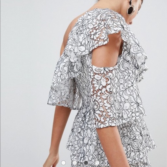 ASOS Missguided Tiered One Shoulder Midi Dress - Picture 3 of 4